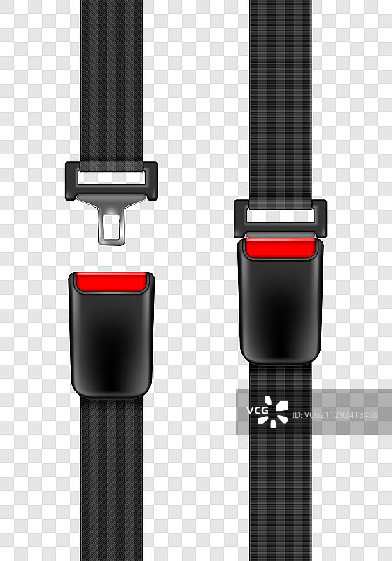 安全带打开和关闭状态图片素材