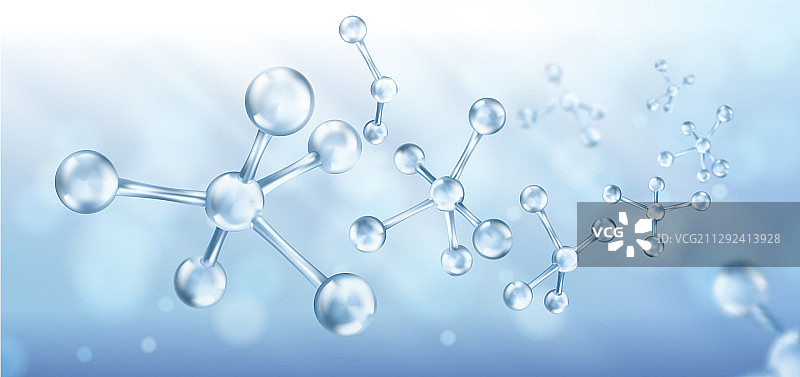 玻璃分子模型反射和折射图片素材