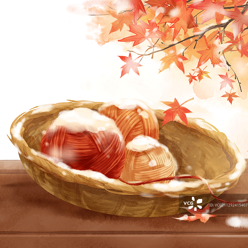 秋天毛线球元素图片素材