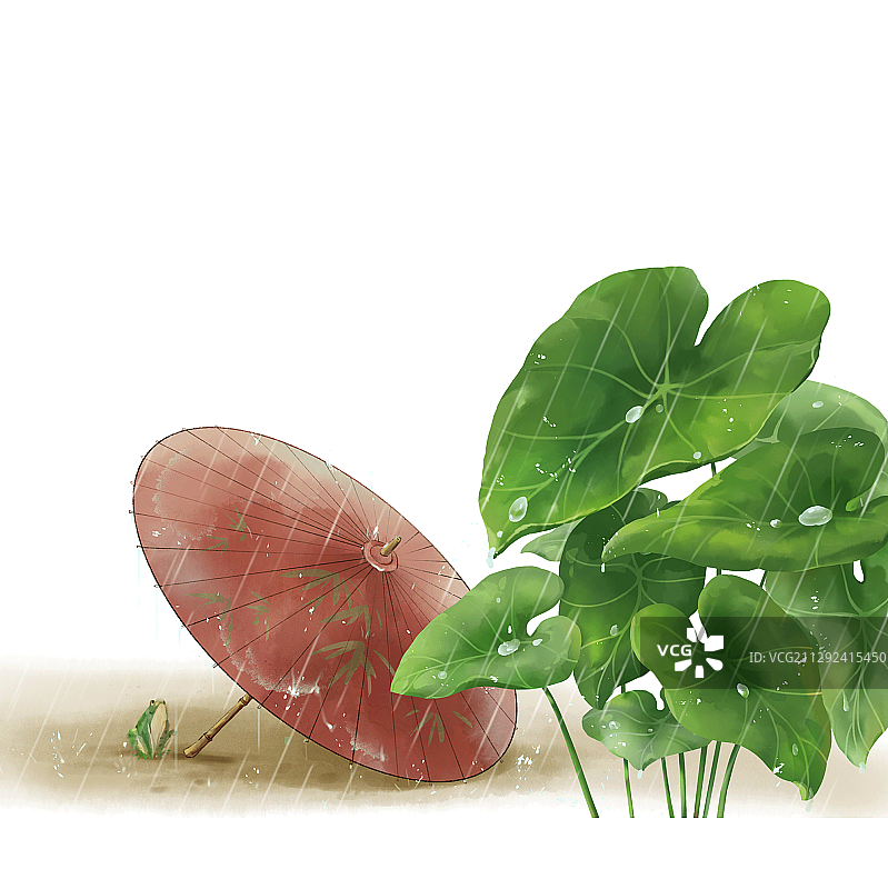 荷花伞青蛙元素图片素材