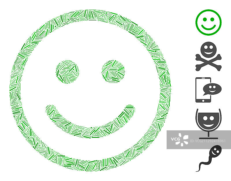 线性马赛克快乐笑脸图片素材