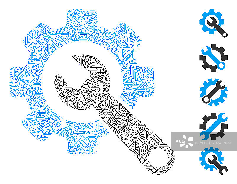 DASH马赛克齿轮和扳手图片素材