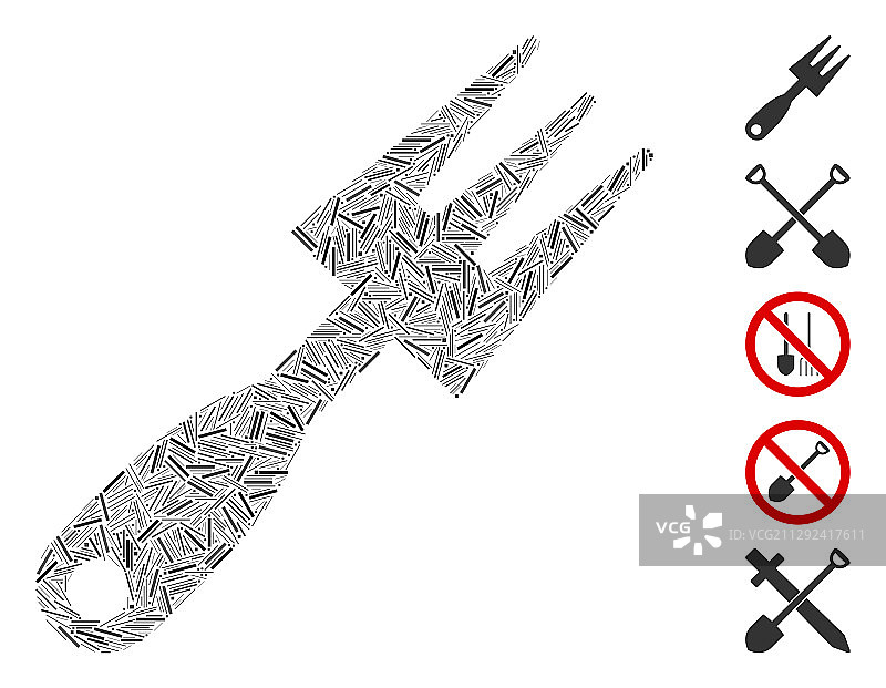 线条马赛克中耕机耙图片素材