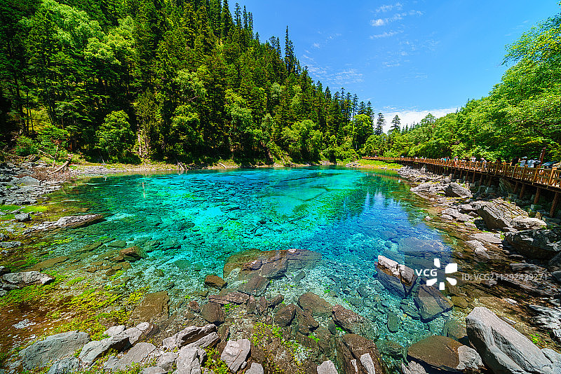 九寨沟五彩池图片素材