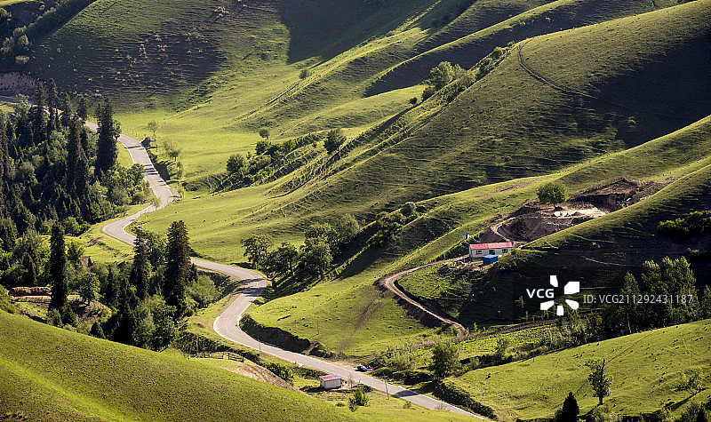 伊利天山那拉提空中草原风光图片素材