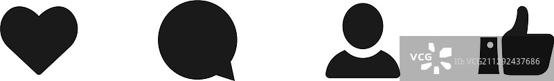 社交媒体点赞评论用户图标图片素材