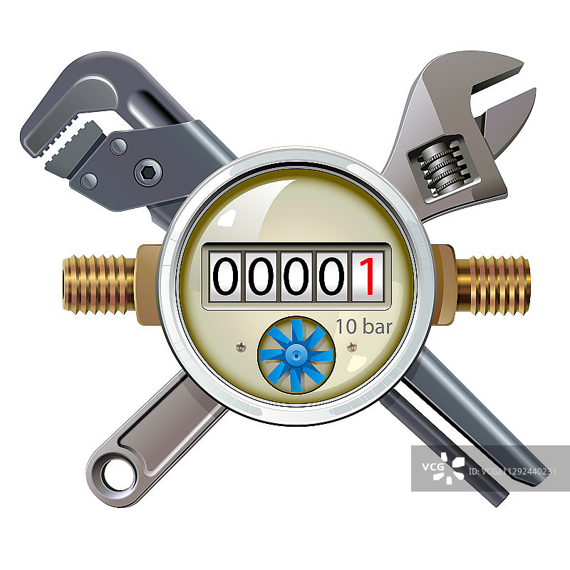 带扳手的水表图片素材