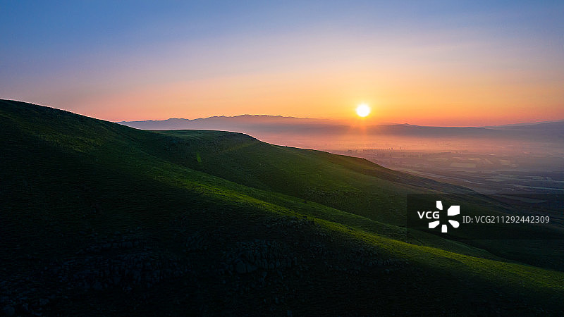 山西省大同市阳高县镇川日出图片素材