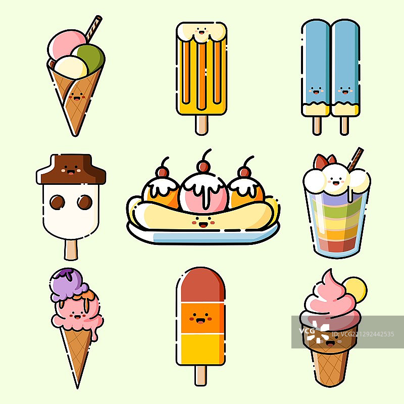 MBE风格冰淇淋雪糕插画图片素材