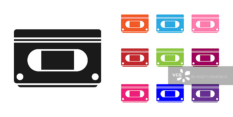 黑色VHS录像带图标图片素材