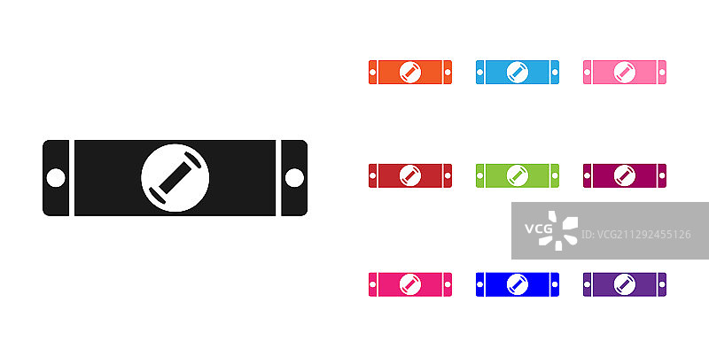 黑色建筑气泡水平仪图标图片素材