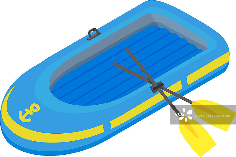 橡胶船图标2.5D风格图片素材