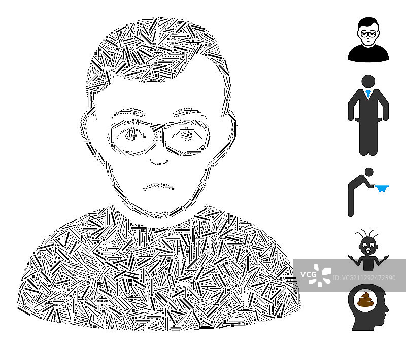 阴影拼贴向下箭头图标图片素材