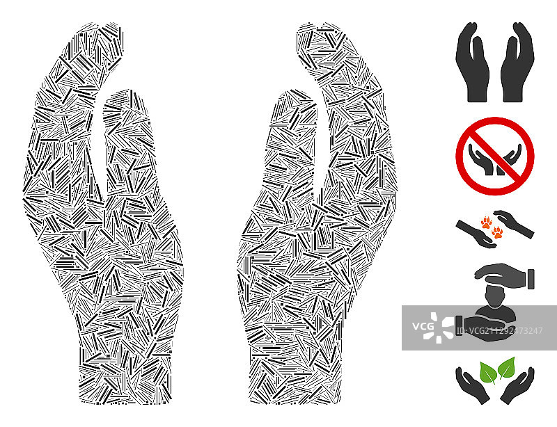 护理之手图标拼图图片素材