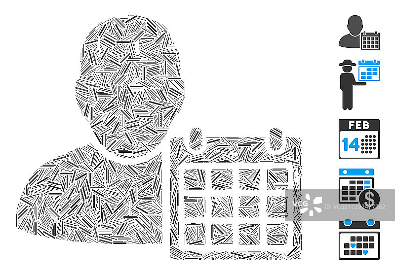 虚线马赛克用户日程日历图标图片素材