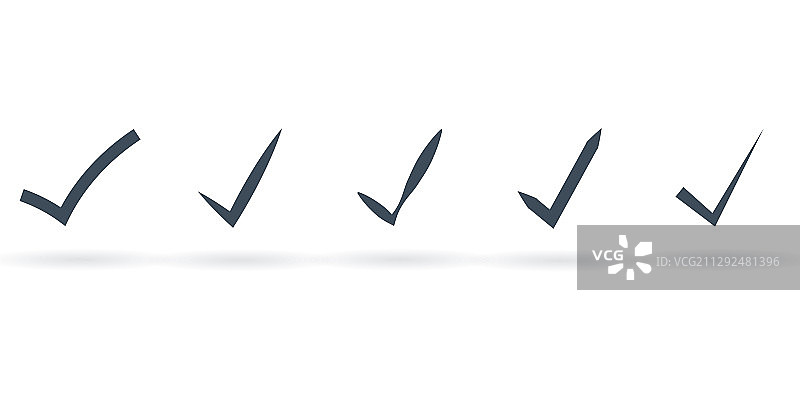 白色背景上的已批准复选标记图标图片素材