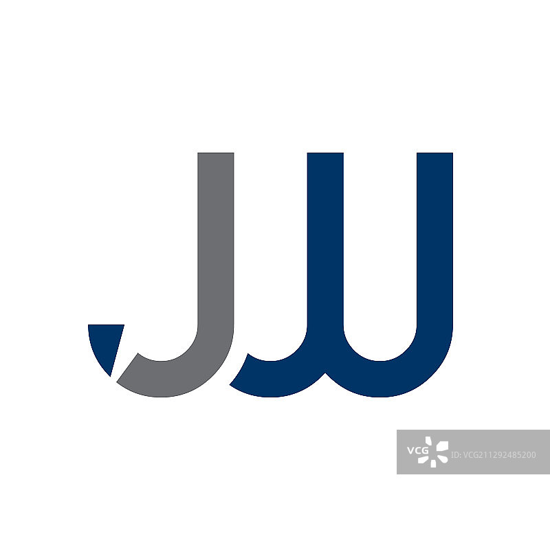 创意字母JW Logo设计模板图片素材