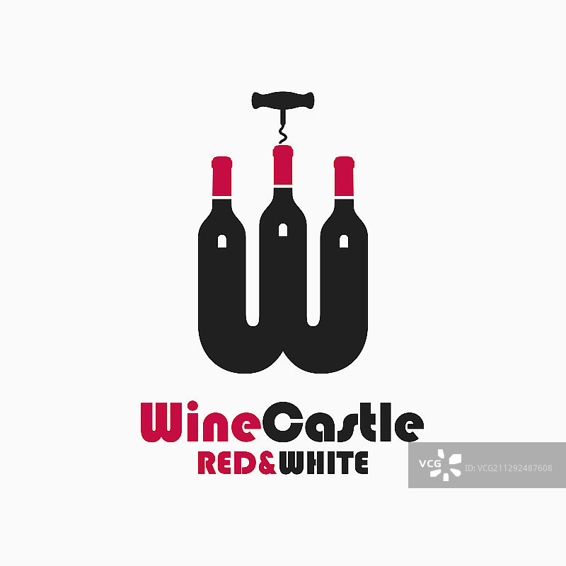葡萄酒酒庄logo字母W红白葡萄酒图片素材