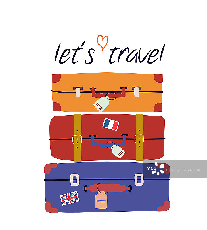 复古旅行箱潮流概念图片素材