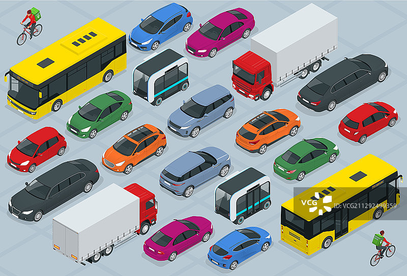 2.5D高品质城市交通车图片素材