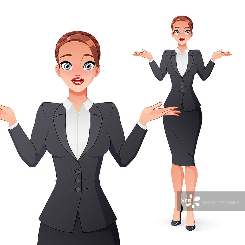 耸肩质疑的商务女性图片素材