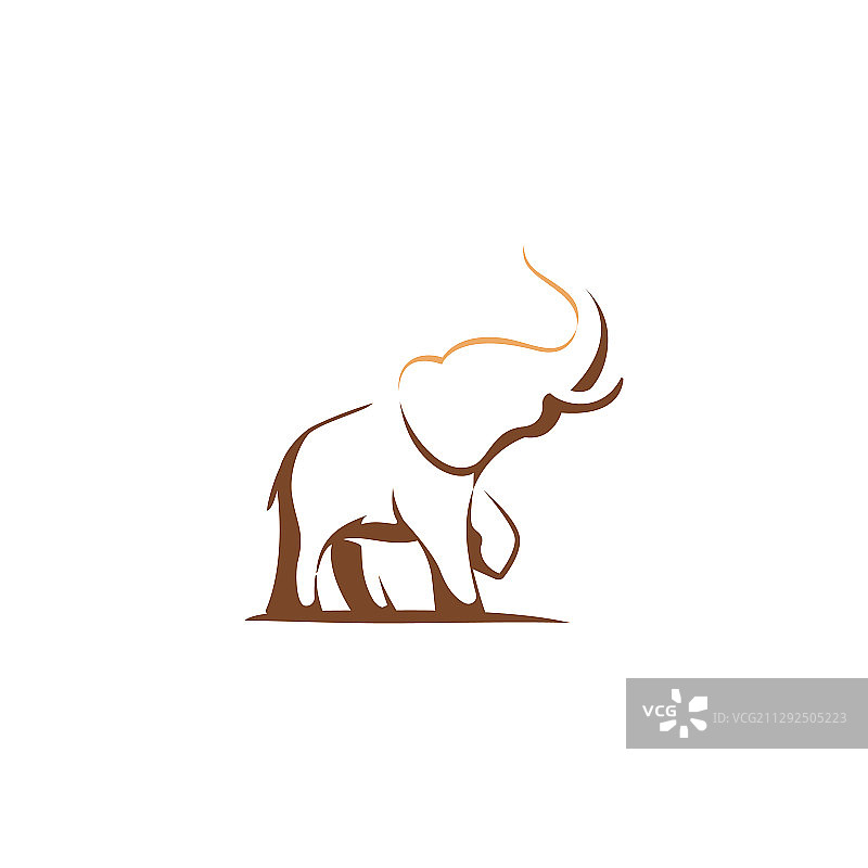 大象抬起象鼻图片素材