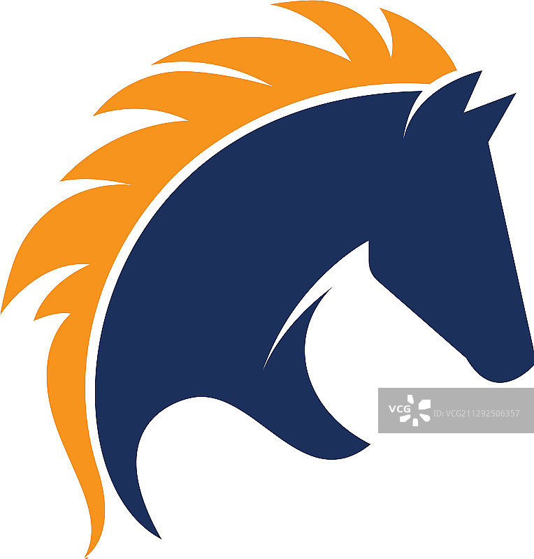 马头鬃毛简约农场logo图片素材