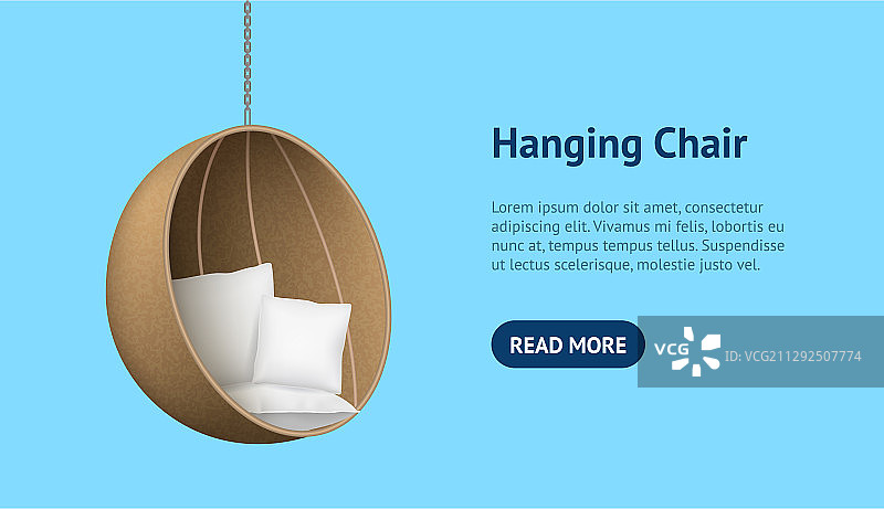 逼真3D柳条悬挂椅模型图片素材