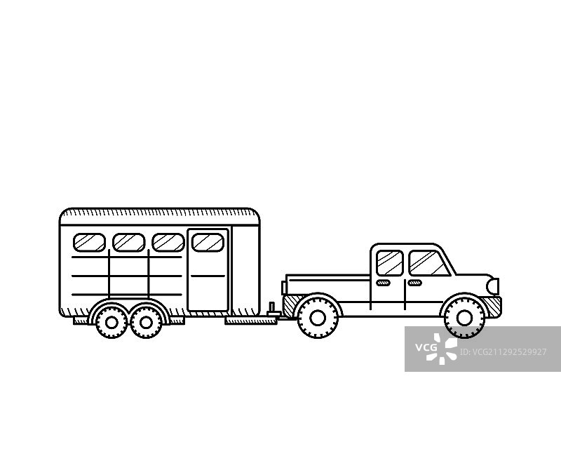 黑白马拖车图片素材