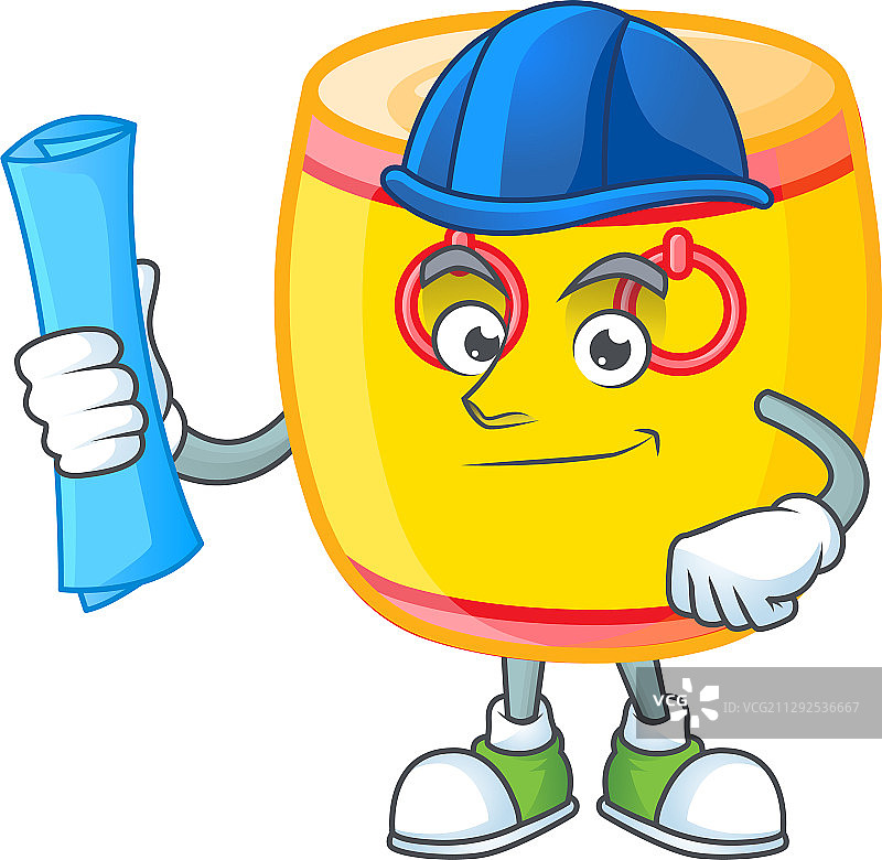 具有蓝图的优雅建筑师中国鼓图片素材