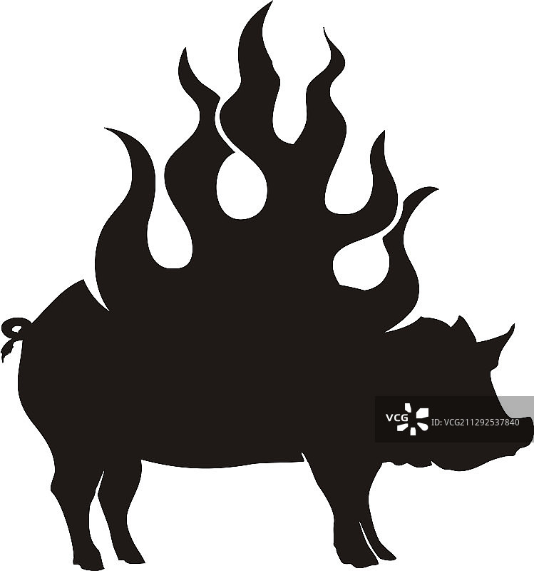 烤猪肉烧烤复古风logo图片素材