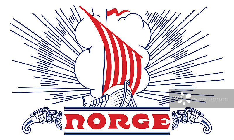 维京斯堪的纳维亚设计维京战舰图片素材