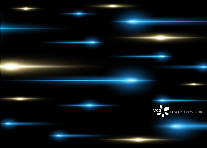发光的黄蓝水平线条速度图片素材