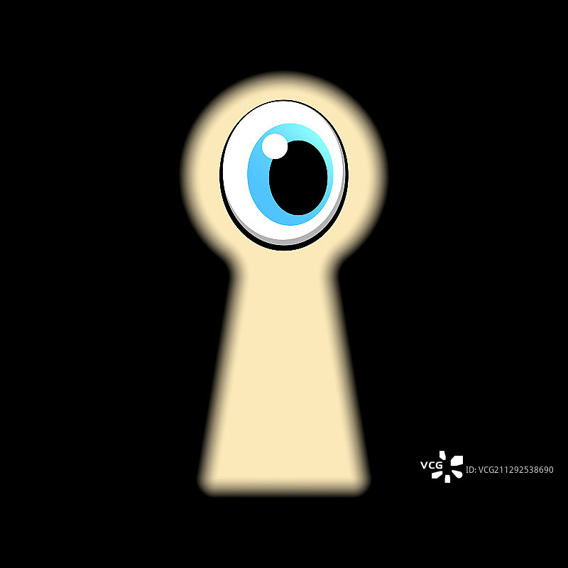 通过钥匙孔窥视或见证景象图片素材