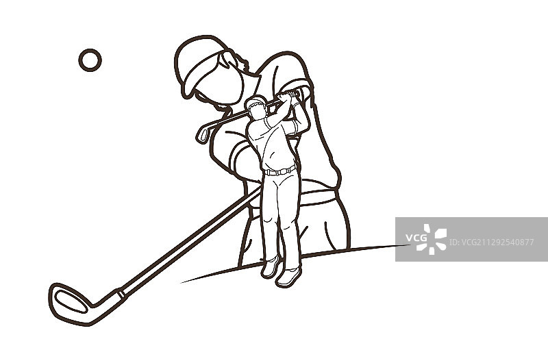 高尔夫球手卡通运动图形图片素材