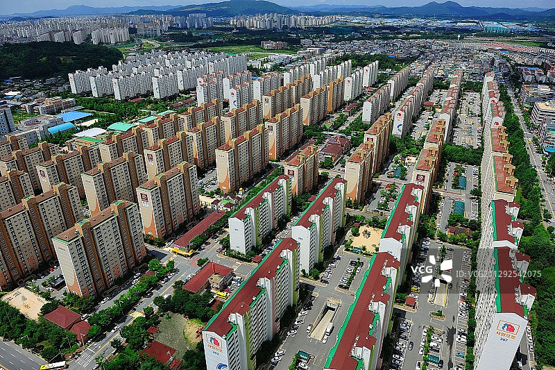 韩国光州城市俯视图图片素材