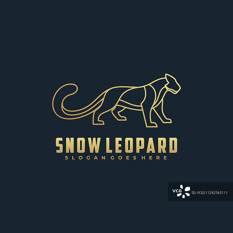 logo标志 雪豹渐变线条艺术风格图片素材