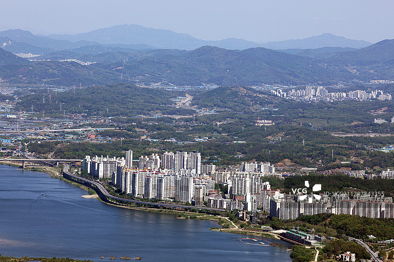 韩国南杨州德沼鸟瞰图图片素材