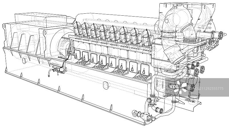 可见分层结构的柴油发电机图片素材