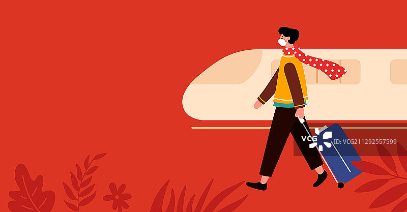 春运车站一家人戴口罩图片素材