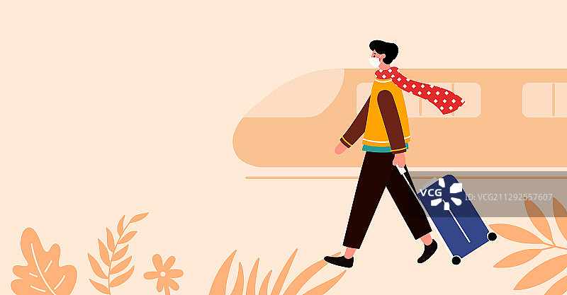 春运车站一家人戴口罩图片素材