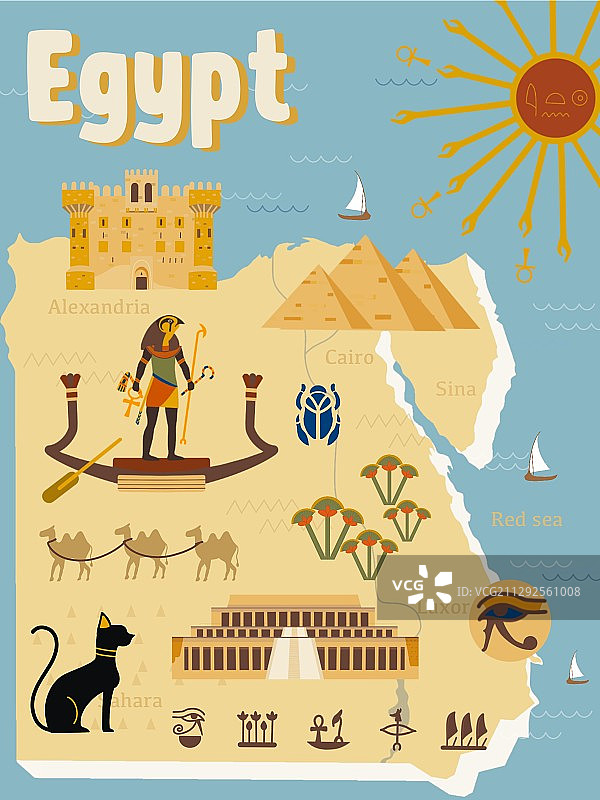 地图插画埃及图片素材