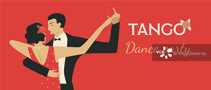 跳探戈舞的夫妇，1920年代风格图片素材