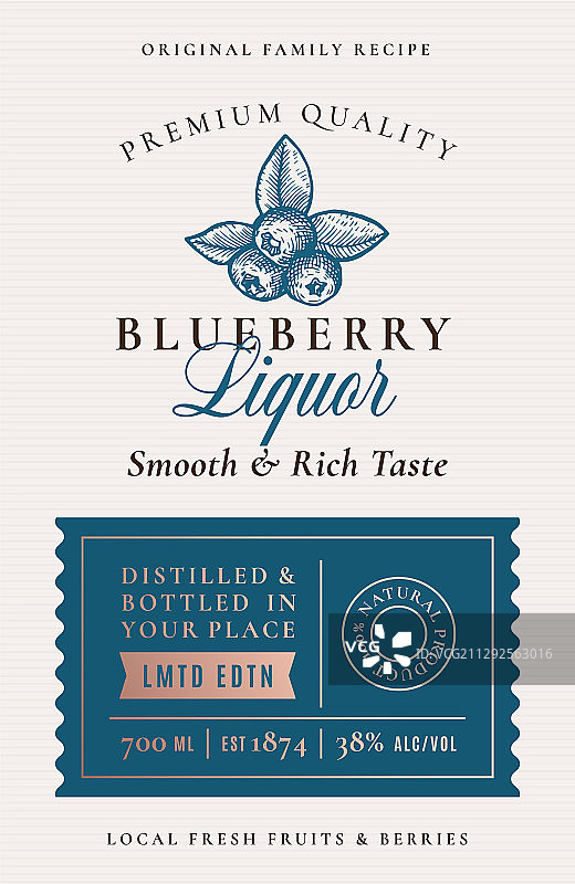 家庭自制黑莓利口酒标签图片素材