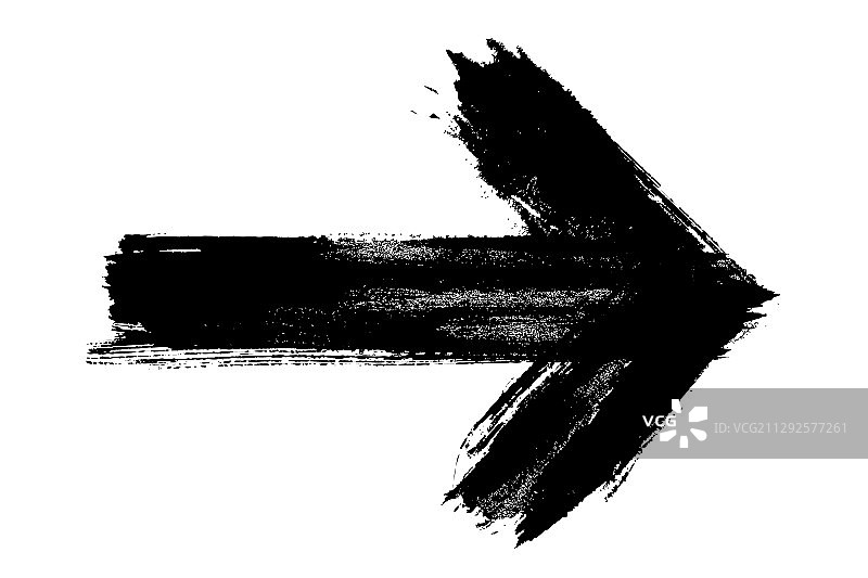 黑色Grunge箭头笔刷油漆图片素材