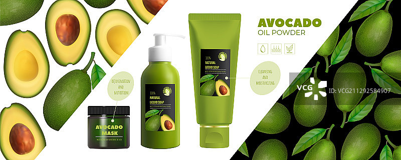 牛油果化妆品广告设计图片素材