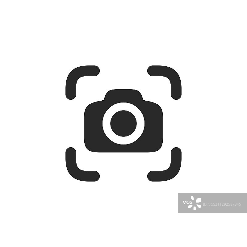 白色背景上的扁平风格相机图标图片素材