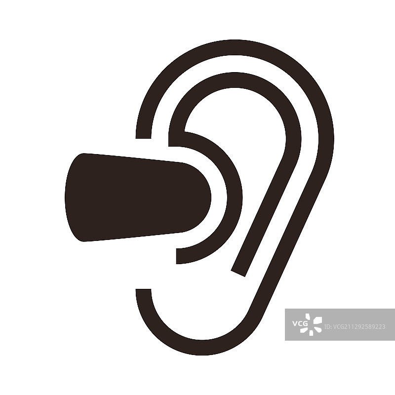 耳朵与耳塞噪音符号图片素材