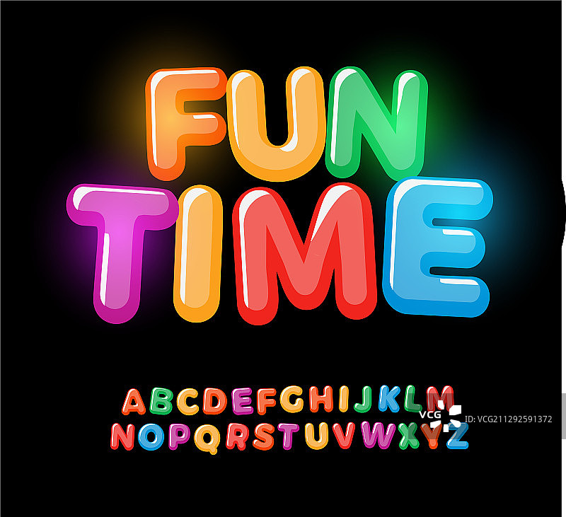 儿童生日粗体字母字体图片素材