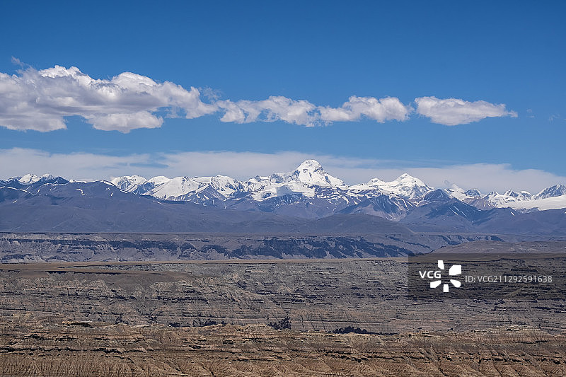 喀喇昆仑雪山与札达土林图片素材